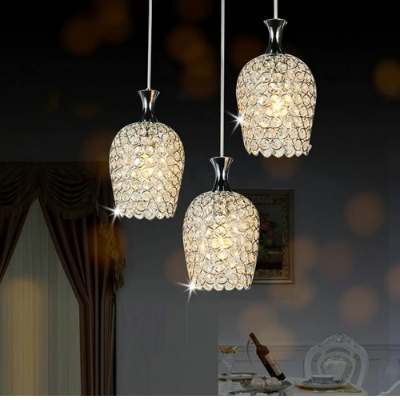 Crystal pendant lighting for kitchen island