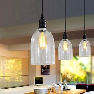 Glass pendants light for kitchen island