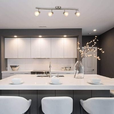 Modern S-Shaped Ceiling Track Light Bar Brushed Nickel Finish XiNBEi Lighting
