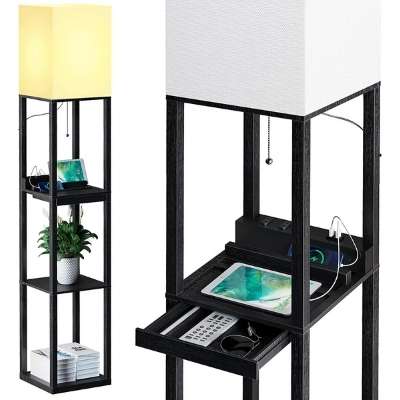 Floor Lamp with Shelves