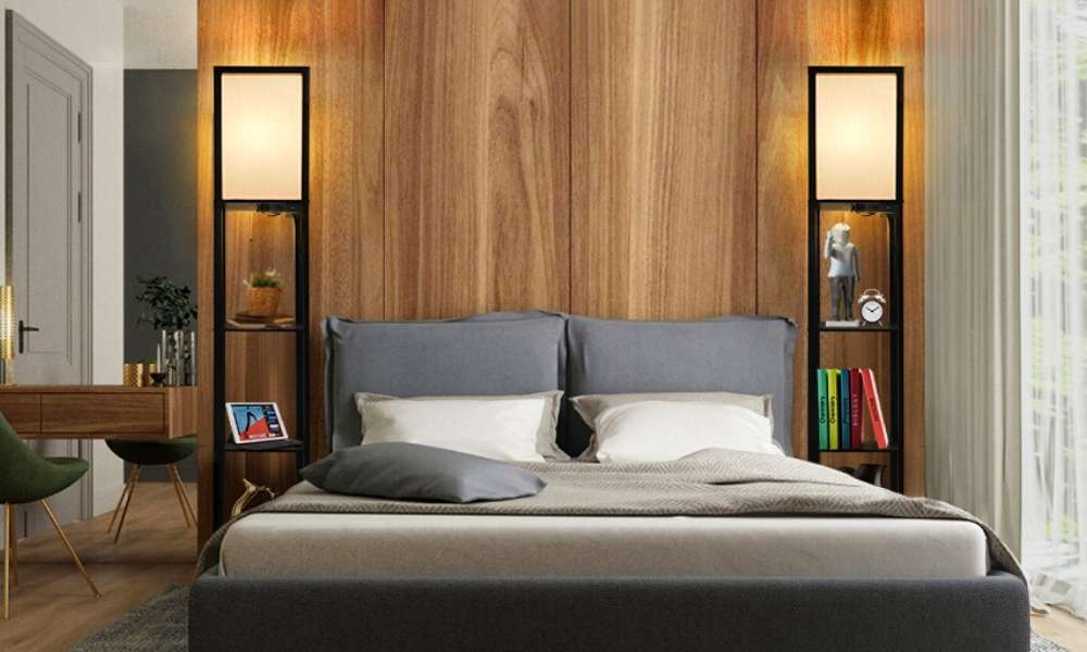 best floor lamp with shelves