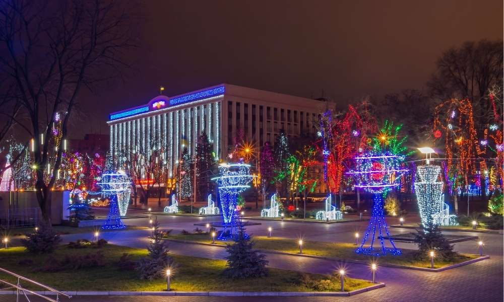 outdoor decorate with beautiful lights
