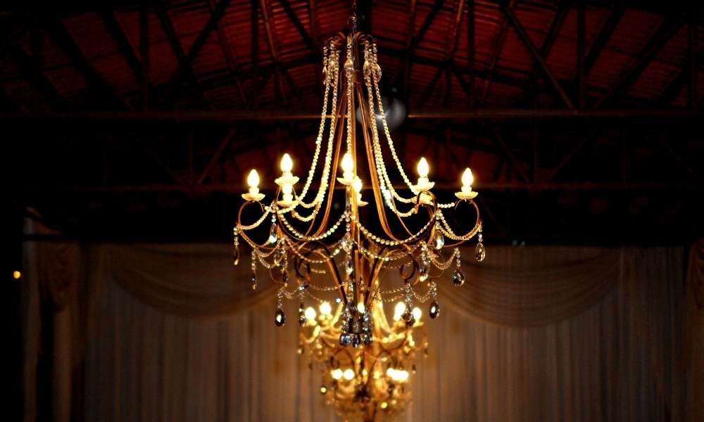 crystals on a chandelier