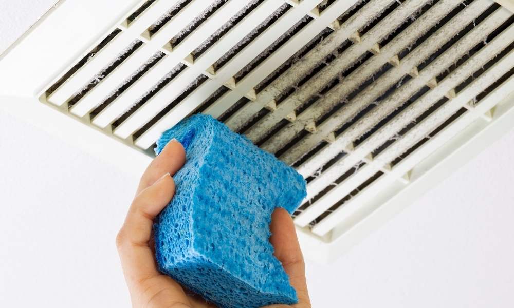 Start Cleaning in Clean Bathroom Exhaust Fan With Light