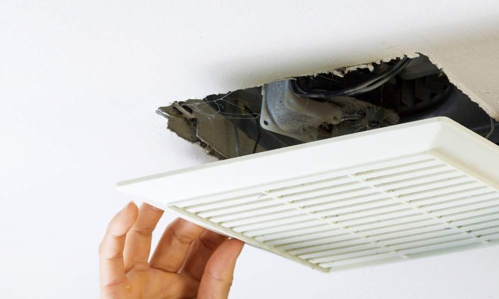 Cleaning The Light Cover in Clean Bathroom Exhaust Fan With Light