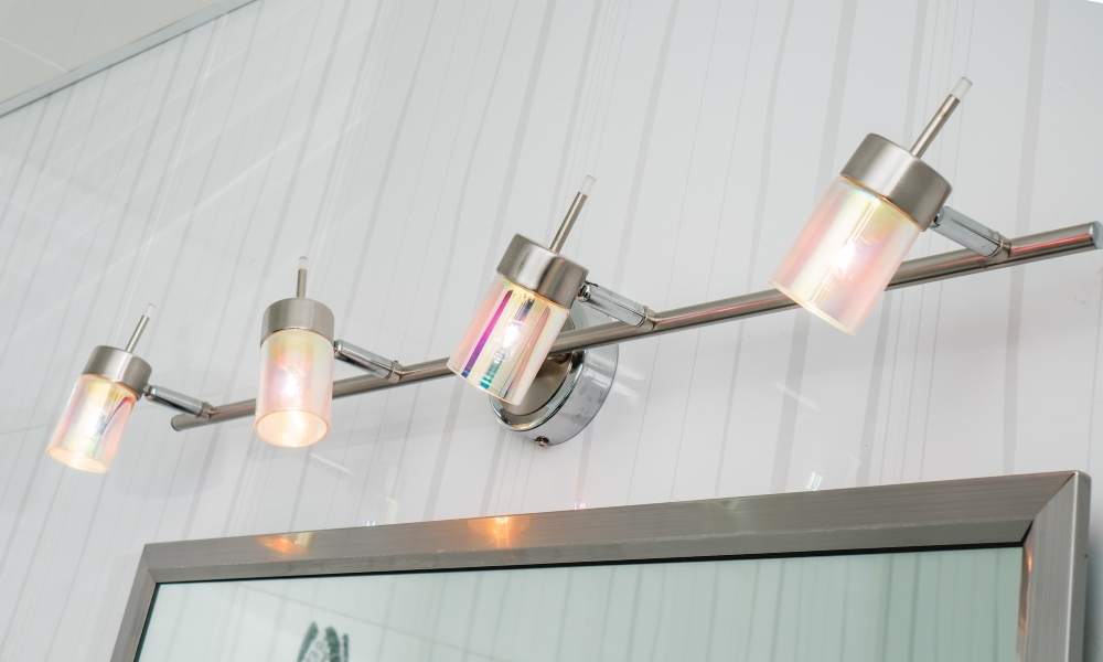 see a broken globe of light fixtures