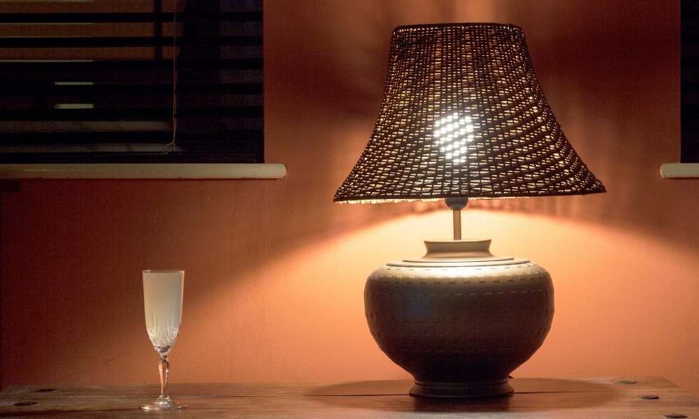 A Pair of Table Lamps in living room with no overhead lighting