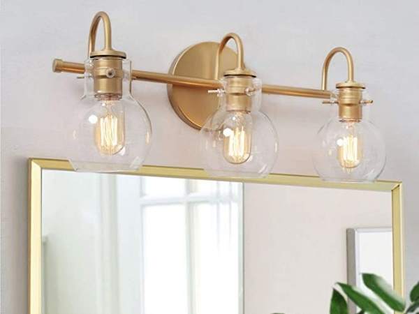Gold Bathroom Coastal Vanity Light
