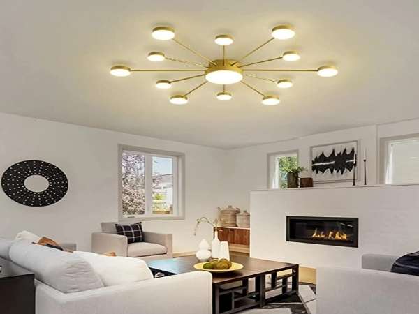 Gold Lighting Fixture for Living Room