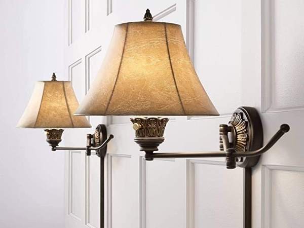 Rustic French Country Swing Arm Wall Lamps