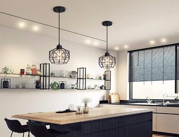 Industrial Lighting Fixture Perfect for Island Kitchen