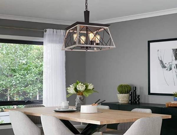 Q&S Farmhouse Industrial Hanging Light Fixture