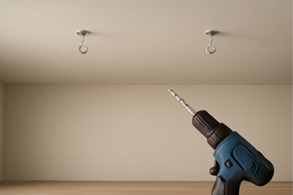 Install the Ceiling Hooks To Hang A Grow Light From The Ceiling