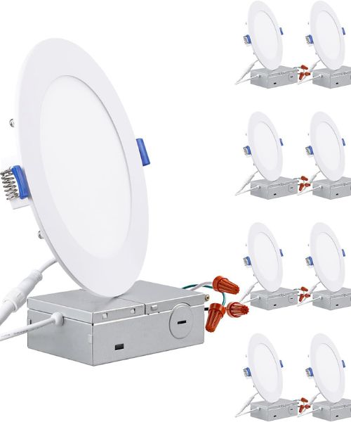 TORCHSTAR Basic Series 12-Pack 6 Inch Ultra-Thin LED Recessed Lighting