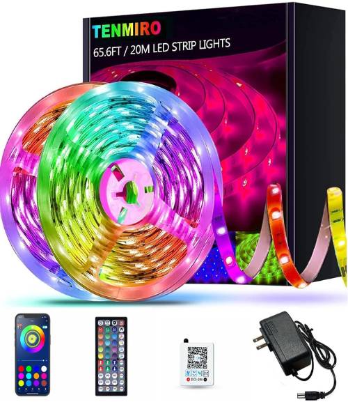 Best Led Strip Lights For Bedroom for Tenmiro 65.6ft LED Strip Lights 