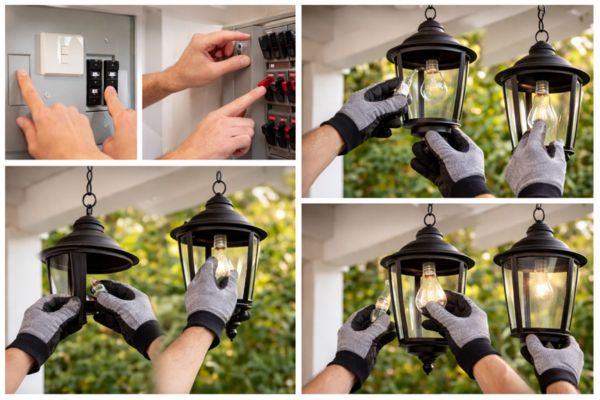 Step-By-Step – How To Change Outdoor Light Bulb (Hanging Style)