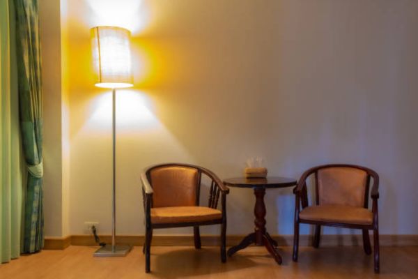 How To Style a Teak Wood Floor Lamp